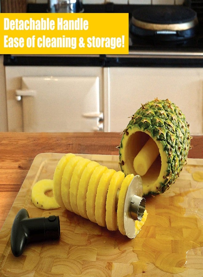BINGBING Pineapple Corer Slicer Stainless Steel Fruit Pineapple Peeler Cutter for Easy Core Removal Remover Tool with Detachable Handle - Image 5
